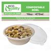 [500 Pack] 16 oz Compostable Paper Bowls with Lids Heavy-Duty Disposable Bowls, Eco-Friendly Natural Bagasse Unbleached, Hot or Cold Use, 100% Biodegradable Soup Bowls Sugarcane view 4