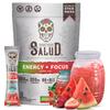 Salud 2-in-1 Energy Drink Powder + Focus, Strawberry Watermelon, Organic Caffeine, B6 + B12, Theanine, Clean Energy Drink Packets, Fresandia Agua Fresca Mix, Non-GMO, Gluten Free, Vegan, 1g of Sugar, (15 Servings) view 1