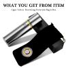Cigar Travel Humidor for 3 to 4 Cigars Stainless Steel Portable Travel Cigar Tube Built in Hygrometer & Humidifier, YellowGifts for Men view 3