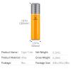 Cigar Travel Humidor for 3 to 4 Cigars Stainless Steel Portable Travel Cigar Tube Built in Hygrometer & Humidifier, YellowGifts for Men view 4
