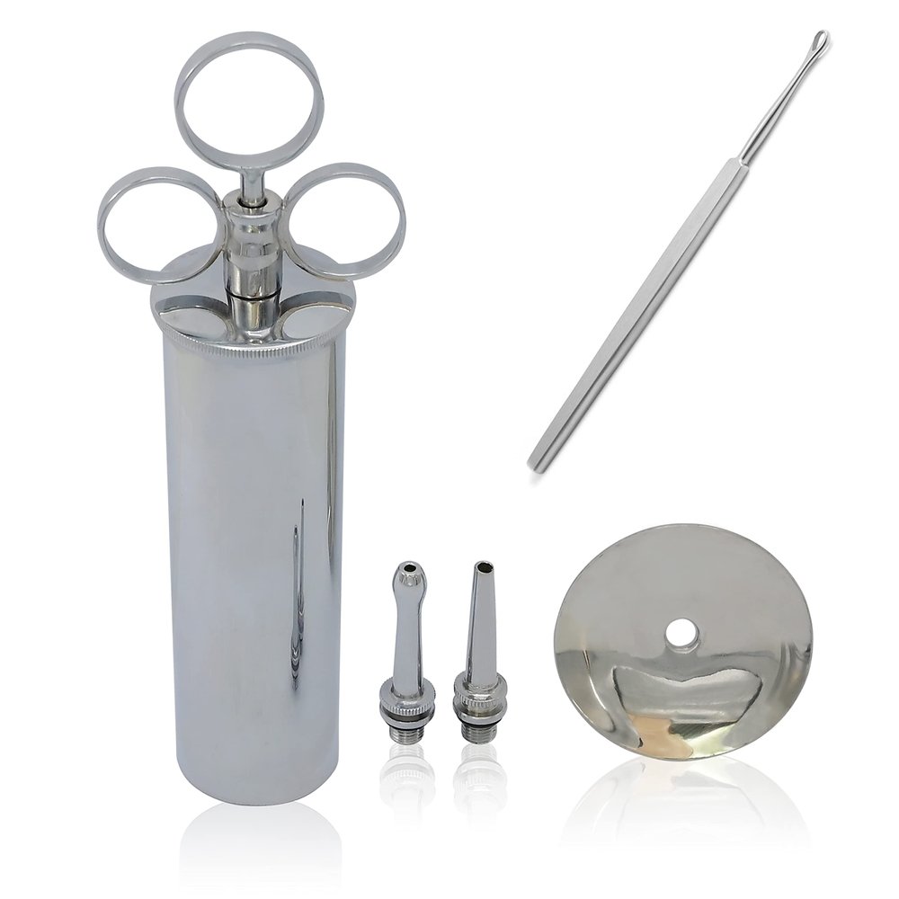 OdontoMed2011 Ear Wax Remover Ear Syringe 2 Oz Otoscope Kidney Tray Medical Grade Tools (6oz Ear Syringe W/Ear Wax Remover Curette)