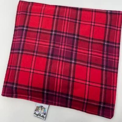 NuggleBuddy Moist Heat & Aromatherapy Organic Rice Pack for Microwave. Thick & Cozy Lipstick Plaid Flannel. Chamomile & Rosemary Aromatherapy! Great Gift Idea!