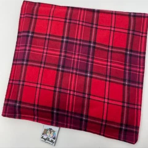 NuggleBuddy Moist Heat & Aromatherapy Organic Rice Pack for Microwave. Thick & Cozy Lipstick Plaid Flannel. Chamomile & Rosemary Aromatherapy! Great Gift Idea!