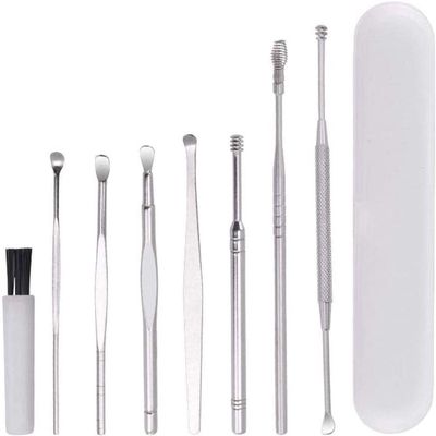 DULASP Ear Pick Spoon Ear Cleansing Tool Set - Stainless Steel Ear Pick Ear Spring Screw Dig Pick Tool Set Ear Pick Cleaning Spoon