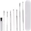 DULASP Ear Pick Spoon Ear Cleansing Tool Set - Stainless Steel Ear Pick Ear Spring Screw Dig Pick Tool Set Ear Pick Cleaning Spoon view 1