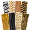 qiqee Gold Stripe Straws for Drinking150pcs Disposable Straws Bulk8 Pattern view 1