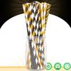 qiqee Gold Stripe Straws for Drinking150pcs Disposable Straws Bulk8 Pattern view 3