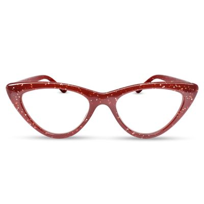 2SeeLife Cateye Reading Glasses for Women  Premium Readers with a Durable, Sturdy Narrow Frame & Spring Hinges, Ruby Red, +3.50