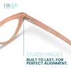 2SeeLife Sparkle Cat Eye Reading Glasses for Women  NarrowMedium Fit, Sturdy Frame, Spring Hinges, Premium Glitter Readers, Shiny Pink, +5.00 view 4