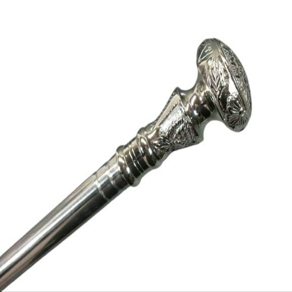 Designer Noble Luxury Silver Brass Knob Head Handle Vintage Style Stainless Steel Walking Stick Hiking Stick Cane Gift by BlackperlCrafts