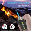 Torch Lighter, 2 Pack Butane Lighter, Windproof Outdoor Gas Lighter Adjustable Jet Flame Lighters, Fireplace Fireworks Grill Camping BBQ Lighter, Gifts for Men. (Black+Camo) (Without Butane) view 2