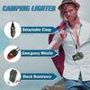 Torch Lighter, 2 Pack Butane Lighter, Windproof Outdoor Gas Lighter Adjustable Jet Flame Lighters, Fireplace Fireworks Grill Camping BBQ Lighter, Gifts for Men. (Black+Camo) (Without Butane) view 4