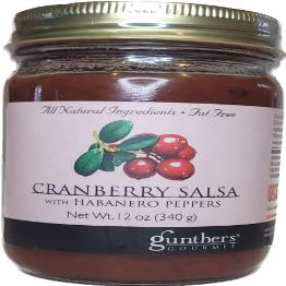 Gunther's Gourmet Cranberry Salsa with Habanero Peppers, Tangy-Fruity Flavor,12 ounce