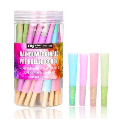 GORDON Shorty Cones Rolling Papers, Colorful Pre Rolled Cones, 53mm Mini Rolling Paper, Natural Slow Burning Preroll Cones, 105 Pack