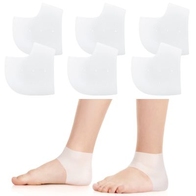 3 Pairs Kid Silicone Heel Protectors Soft Protective Heel Cups Heel Cushion Heel Supports for Heel Pain Gel Heel Pads Gel Guard for Kid Plantar Fasciitis Dry Cracked Heels Relief Blister