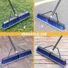 24 inches Push Broom Outdoor for Deck Driveway Garage Yard Patio Concrete Floor Cleaning-Blue view 3