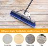 24 inches Push Broom Outdoor for Deck Driveway Garage Yard Patio Concrete Floor Cleaning-Blue view 4