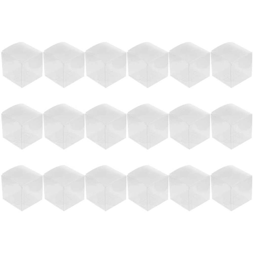 EXCEART 50pcs Pvc Candy Boxes Square Treat Containers for Party Favors Lightweight Packaging Cases for Desserts and Snacks