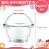 Dingion 200 Set 5oz Clear Plastic Cups Bulk Dessert Disposable Ice Cream Cups with Dome Lids with No Hole Crystal Party Favors for Fruit, Ice Cream, Cake, Cold Drinks Pudding Container view 2