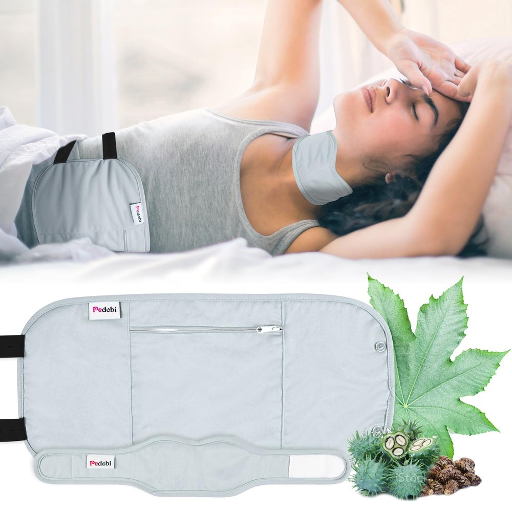 Pedobi Castor Oil Pack Wrap Reusable Organic Castor Oil Pack for Liver Detox, Less Mess, Elastic Strap Soft Cotton Anti Oil Leak(Oil Not Include)