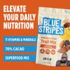 Blue Stripes - Trail Mix, 70% Chocolate Chips, Almonds, Macadamia Nuts, Mango, Healthy Snacks for Adults, Whole 70% Cacao, With Unrefined Sugar, Non GMO, Gluten Free, Vegan, 8 oz view 4