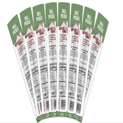 Wenzels Farm Dill Pickle Sticks Snack Sticks  Flavorful, Natural Smoked  High Protein, Low Carb  No MSG, Fillers, Binders, Artificial Colors  Gluten Free | 16 sticks (8 packs of 2)