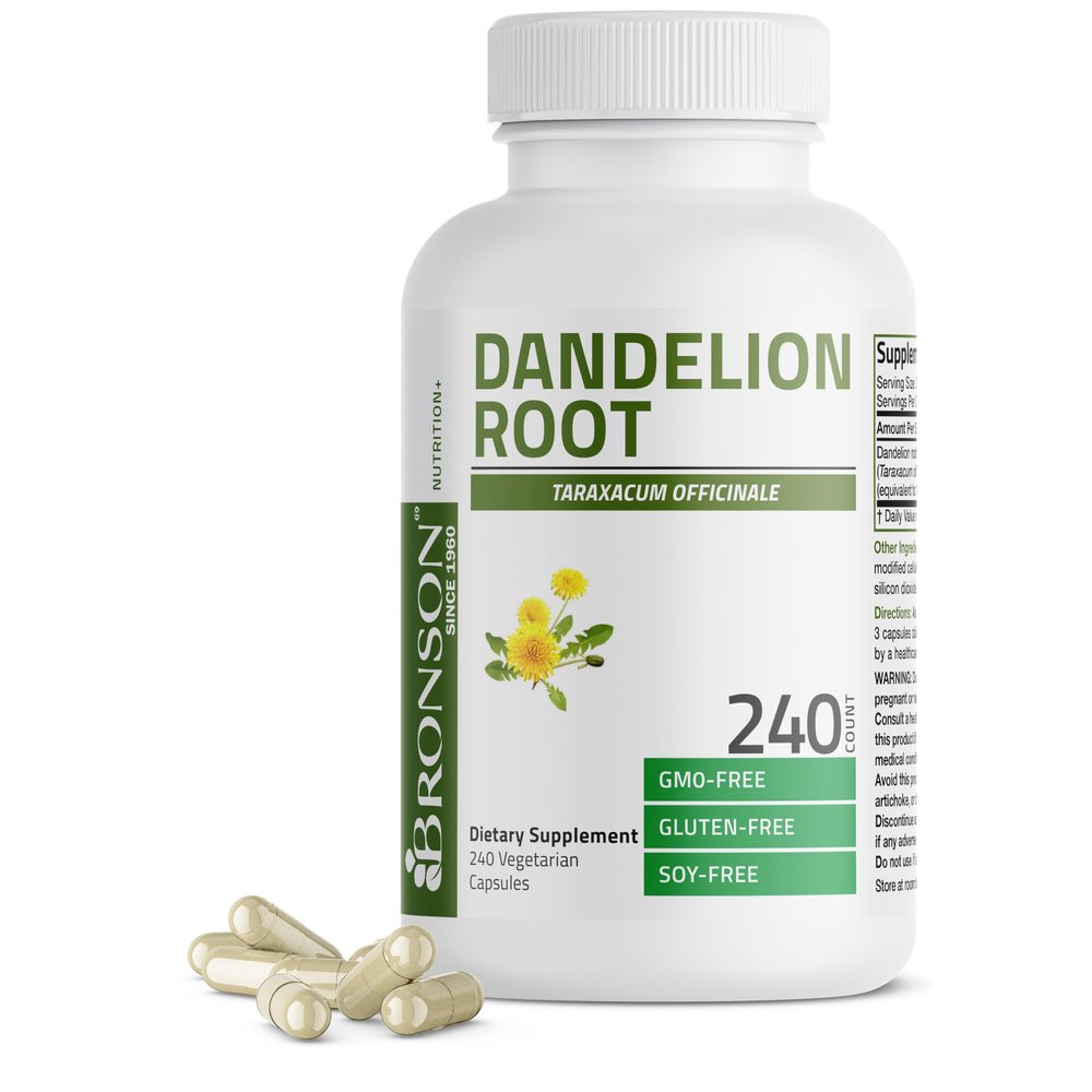 Bronson Dandelion Extract High Potency Supplement, Supports Overall Good Health & Well-Being, Traditional Diuretic Herb - Non-GMO, 240 Vegetarian Capsules
