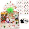 Anapoliz X-Large Christmas Cellophane Wrap Bags (10 Pcs) - 24" X 30", 2.5 Mil Thick Crystal Clear for Gifts, Baskets Wrapping (24Wx30L Inches, Merry Christmas) view 2