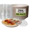 [400 Pack] 24 oz Round Disposable Compostable Paper Bowls with Lids Heavy-Duty, Eco-Friendly Natural Bagasse Unbleached, Heat Resistant, 100% Biodegradable Salad Bowls Alternative to Plastic view 1