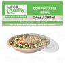 [400 Pack] 24 oz Round Disposable Compostable Paper Bowls with Lids Heavy-Duty, Eco-Friendly Natural Bagasse Unbleached, Heat Resistant, 100% Biodegradable Salad Bowls Alternative to Plastic view 4