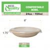 [250 Pack] 24 oz Round Disposable Compostable Paper Bowls with Lids Heavy-Duty, Eco-Friendly Natural Bagasse Unbleached, Heat Resistant, 100% Biodegradable Salad Bowls Alternative to Plastic view 3