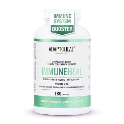 ADAPTOHEAL Immuneheal  Adaptogen, Immune System Booster Supplement with Schisandra Chinensis, Ginseng and Mushroom Extract (180 Capsules)