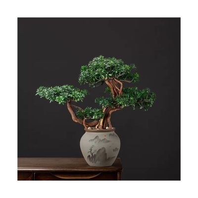 KIZQYN Artificial Trees Bonsai Tree Fake Pine Bonsai Indoor Decoration Fake Bonsai Artificial Plants for Indoor Room Office Decorationred Artificial Bonsai (Size : C)