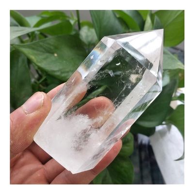 WGPHD Health & Household Natural Crystal Stone Clear Transparent Rock Quartz Crystal Polished Single Point Wand feng Shui Decoration