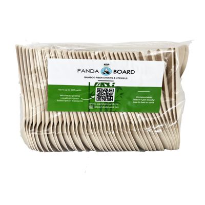 Bamboo Fiber Spoons | Compostable, Biodegradable, Disposable | 80 pieces