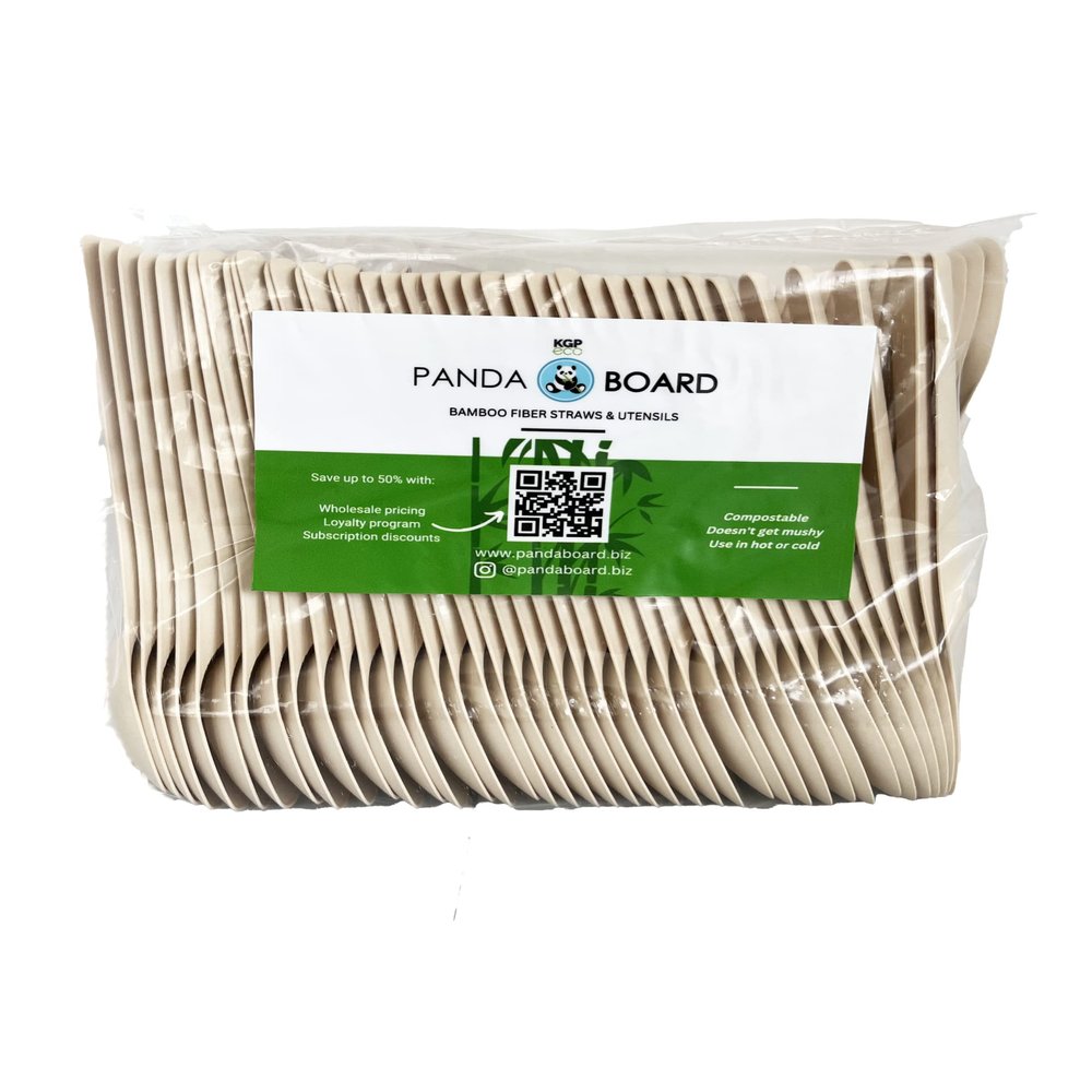 Bamboo Fiber Spoons | Compostable, Biodegradable, Disposable | 80 pieces