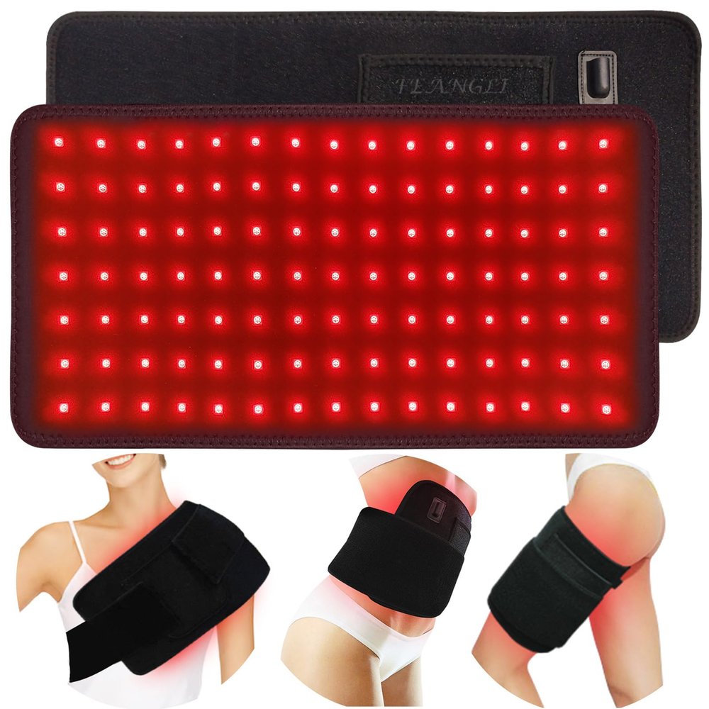 Red Light Therapy Infrared Light Therapy Pad Wearable Wrap Heating Pad for Body Pain Relief Back Waist Shoulder Knee Feet Faster Body Energy Recovery with Timer