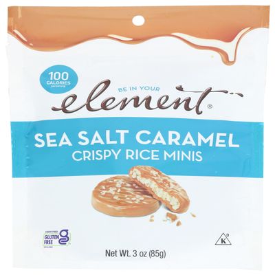 Element, Rice Cake Caramel Sea Salt Mini Dipped, 3 Ounce