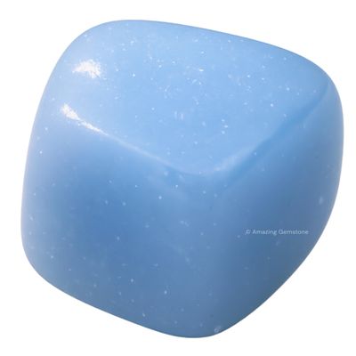 Amazing Gemstone Angelite Crystals and Healing Stones Tumbled - 1 oz, Natural Healing Stones for Energy Balance, Stress Relief - Premium Polished Gems Rocks for Meditation & Wellness