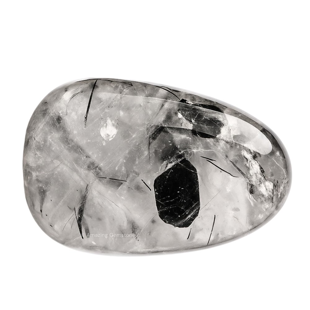 Amazing Gemstone Black Rutilated Quartz Crystals & Healing Stones Tumbled - 1 oz Black Rutilated Quartz Stone, Healing Stones for Energy Balance, Premium Polished Gems Rocks for Meditation & Wellness