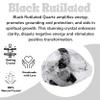 Amazing Gemstone Black Rutilated Quartz Crystals & Healing Stones Tumbled - 1 oz Black Rutilated Quartz Stone, Healing Stones for Energy Balance, Premium Polished Gems Rocks for Meditation & Wellness view 4