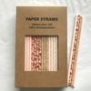100 pcs Mixed Party Paper Straws Bulk, Vintage Light Pink Floral Damask Chevron Brown Wood Grain Drinking Straws, Birthday Baby Bridal Shower Wedding Cake Pop Sticks (Rustic Roses) view 2