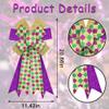 ALIBBON Large Mardi Gras Bows for Wreaths, Mardi Gras Wreath Bows, Glitter Purple Gold Green Bows, Buffalo Plaid Bows for Front Door, Mardi Gras Decorations Bows for Mardi Gras Carnival Decor view 2