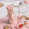 100 pcs Mixed Party Paper Straws Bulk, Light Pink Red Rose Gold Foil Flamingo Drinking Straws, Luau Beach Pool Birthday Baby Bridal Shower Wedding Cake Pop Sticks (Flamingo) view 3