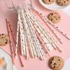 100 pcs Mixed Party Paper Straws Bulk, Light Pink Red Rose Gold Foil Flamingo Drinking Straws, Luau Beach Pool Birthday Baby Bridal Shower Wedding Cake Pop Sticks (Flamingo) view 4