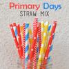 100 pcs Mixed Party Paper Straws Bulk, Blue Yellow Red Star Chevron Sailor Stripe Dot Drinking Straws, Circus Super Hero Birthday Baby Shower Wedding Cake Pop Sticks (Primary Days) view 3