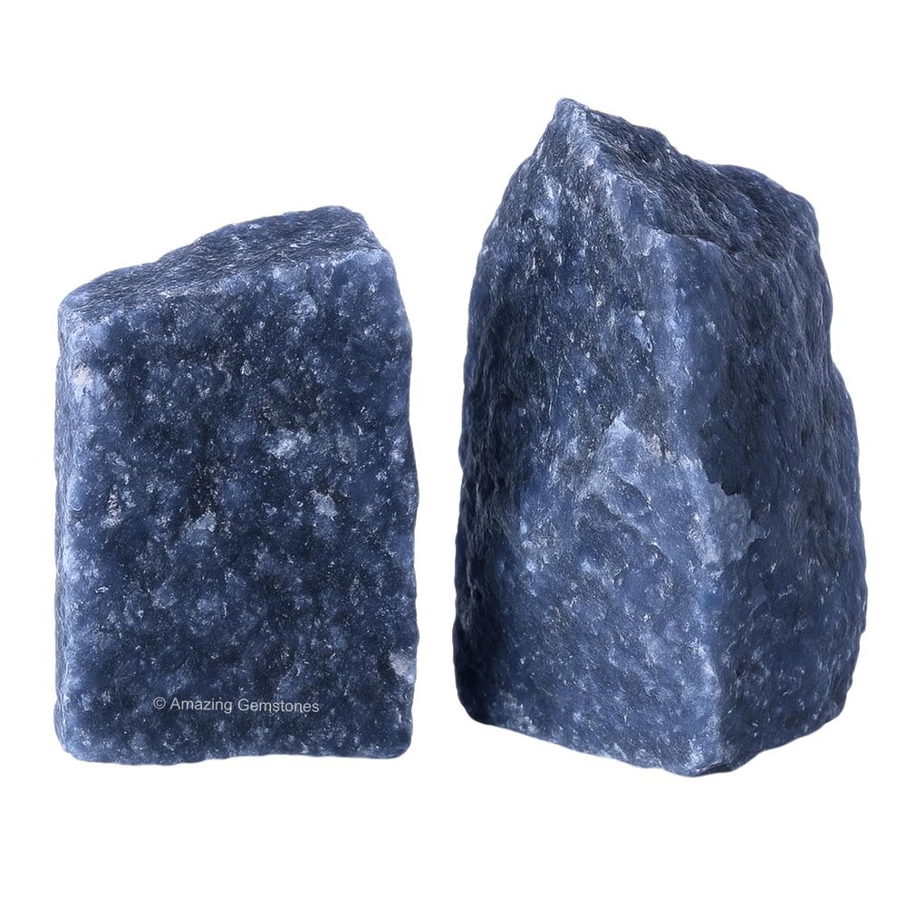 Amazing Gemstone Blue Aventurine Raw Crystals and Healing Stones, Natural Rocks for Tumbling - DIY Raw Stones and Crystals, 2 Pieces