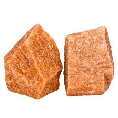 Amazing Gemstone 2 Pieces Peach Moonstone Raw Crystals and Healing Stones, Natural Rocks for Tumbling and DIY Raw Stones and Crystals