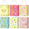 24 Pieces Easter Gift Bags Bulk, Easter Party Bags Supplies, Easter Paper Bags with Handles, Bunny Paper Cookie Candy Treat Goodie Bags for Easter Kids Boys Girls Birthday Party Favors Gift Wrapping view 1