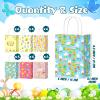 24 Pieces Easter Gift Bags Bulk, Easter Party Bags Supplies, Easter Paper Bags with Handles, Bunny Paper Cookie Candy Treat Goodie Bags for Easter Kids Boys Girls Birthday Party Favors Gift Wrapping view 4